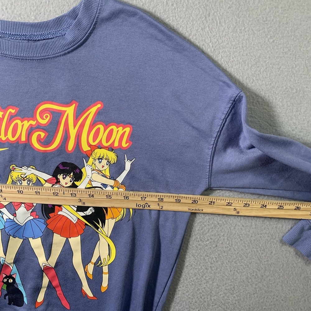 Sailor Moon Sweater Womens XS Blue Sweatshirt Pullover Anime Cartoon Graphic - Picture 4 of 6